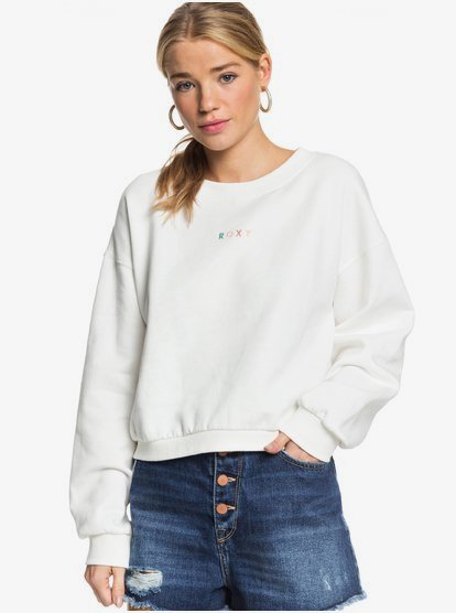 0 Sunset Session - Kürzer geschnittenes Sweatshirt für Frauen Weiss ERJFT04158 Roxy