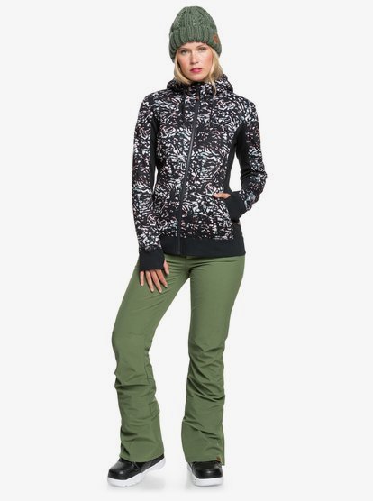 4 Frost Printed - Felpa tecnica con cappuccio e zip da Donna Black ERJFT04212 Roxy