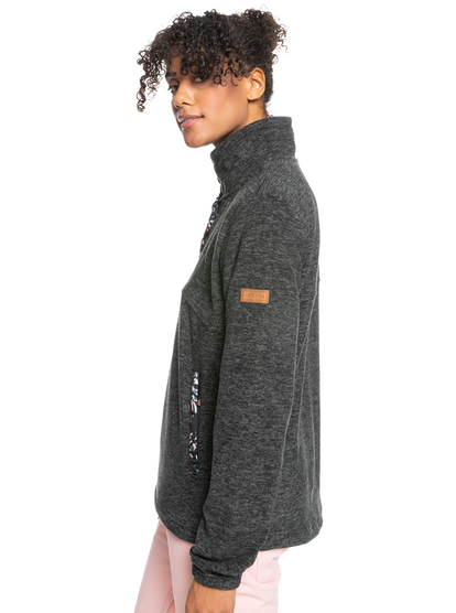 1 Alabama - Polar fleece met Korte Rits voor Dames Black ERJFT04215 Roxy