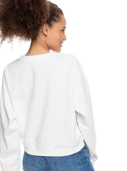 8 Womens Break Away Organic Sweatshirt White ERJFT04394 Roxy