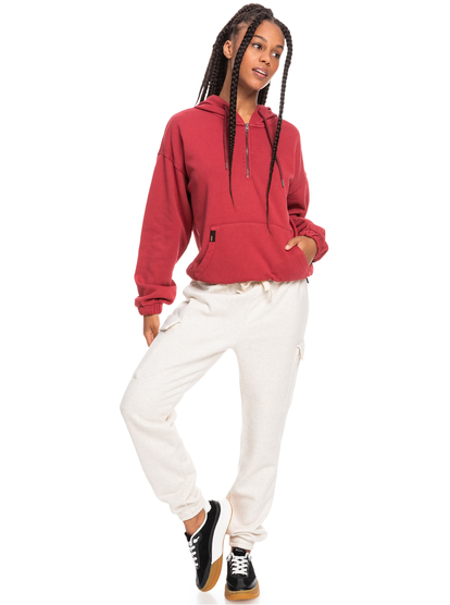 3 Down The Line - Sweat à capuche pour Femme Rouge ERJFT04471 Roxy