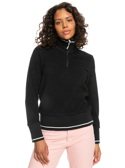 0 Glider - Technische Fleece met Korte Rits voor Dames Black ERJFT04557 Roxy