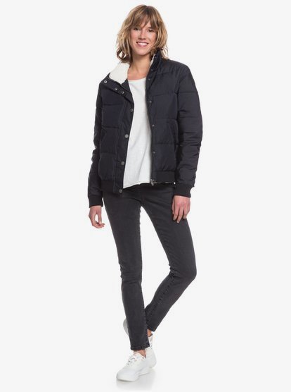 4 Start Believing - Short Puffer Jacket for Women Preto ERJJK03309 Roxy