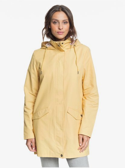 3 More Adventures - Impermeabile Longline Idrorepellente e con Cappuccio da Donna Yellow ERJJK03347 Roxy