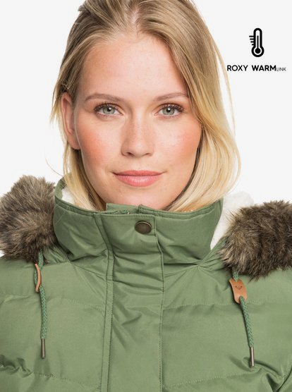 Roxy women's ellie longline clearance hooded waterproof puffer jacket