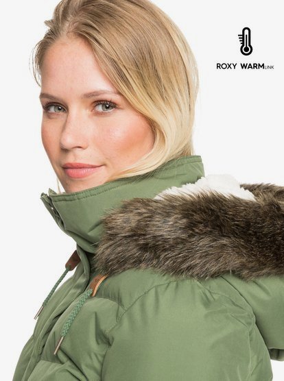 Roxy women's ellie longline hotsell hooded waterproof puffer jacket