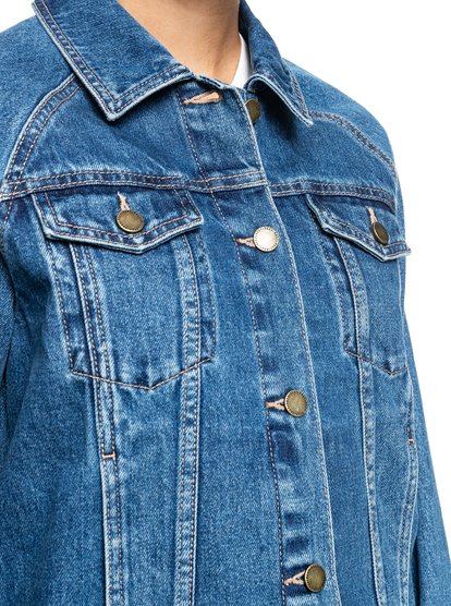 4 Womens Road To Somewhere Denim Jacket Blue ERJJK03391 Roxy