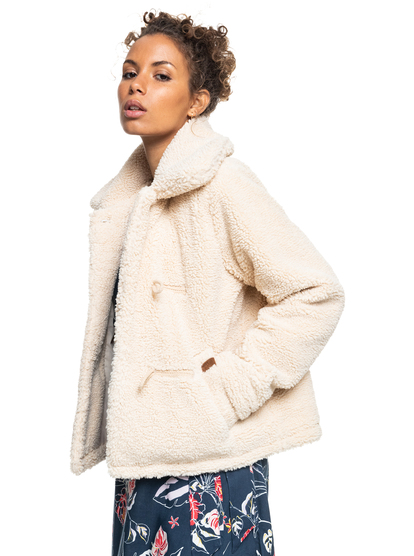 7 Raise The Bar - Veste en matière sherpa pour Femme Jaune ERJJK03457 Roxy