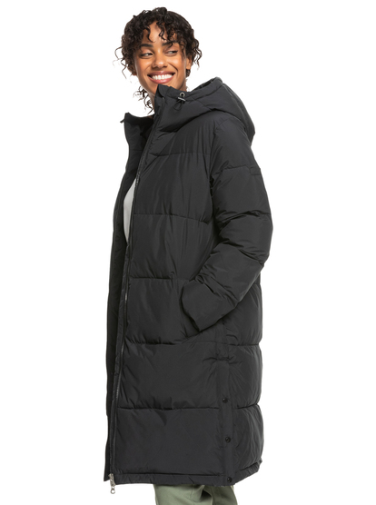 10 Test Of Time - Hooded Puffer Jacket for Women Black ERJJK03513 Roxy