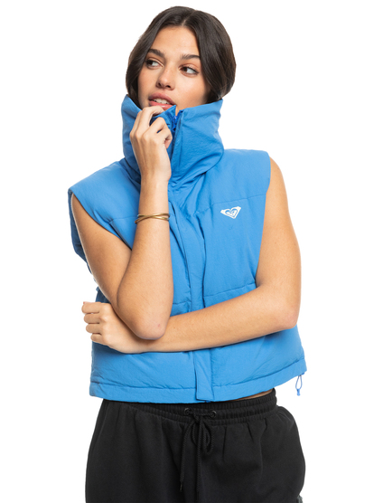 3 Kelia - Cropped Puffer Vest for Women Blue ERJJK03558 Roxy