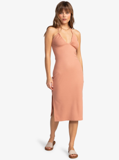 0 Late Sunset - Träger-Midikleid für Frauen Beige ERJKD03467 Roxy