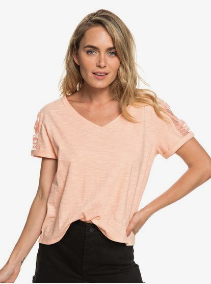 Turn Around Me T Shirt Voor Dames Pink Roxy roxy kopen in de aanbieding