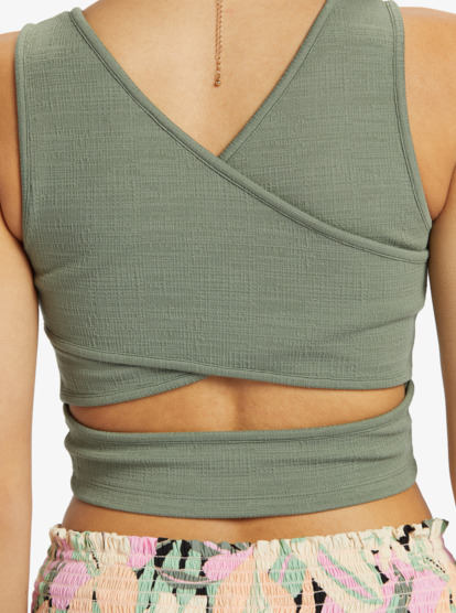 3 Good Keepsake - Top Crop Sin Mangas  para Mujer Verde ERJKT03648 Roxy