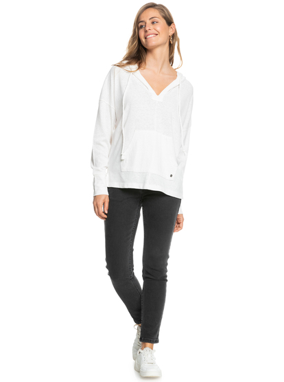 7 Paddle Out - Felpa con cappuccio da Donna White ERJKT03847 Roxy