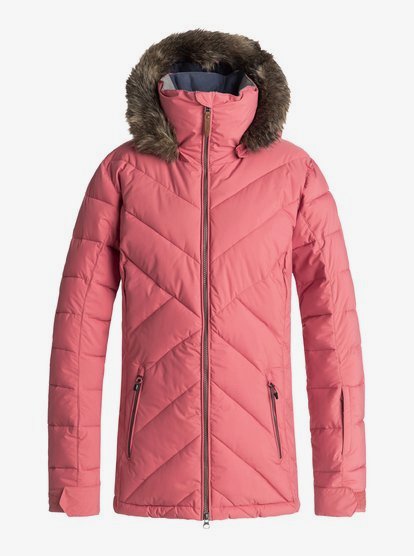 Quinn Doorgestikt Snowboardjack Voor Dames Pink Roxy roxy kopen in de aanbieding