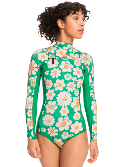 0 1.5mm POP Surf - Long Sleeve Cheeky Springsuit for Women Green ERJW403053 Roxy