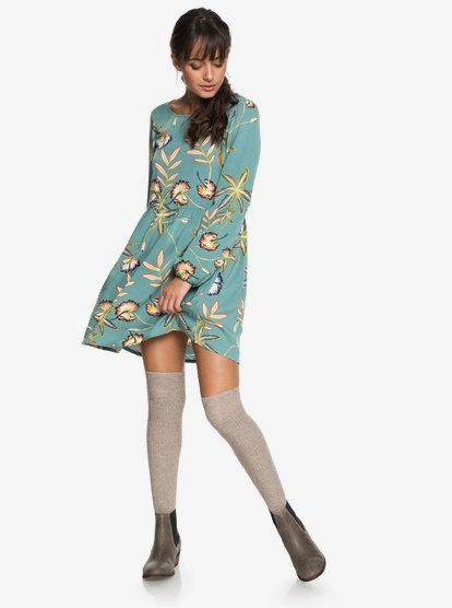 0 Highland Escape - Long Sleeve Dress for Women Blue ERJWD03238 Roxy