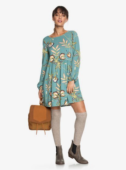 2 Highland Escape - Long Sleeve Dress for Women Azul ERJWD03238 Roxy