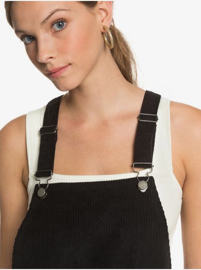 2 Anywhere Else - Corduroy Dungarees for Women Preto ERJWD03497 Roxy