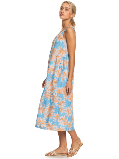 1 Waiting Line Printed - Midi Dress for Women Blue ERJWD03704 Roxy