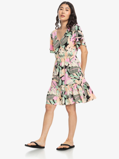 Roxy floral best sale wrap dress