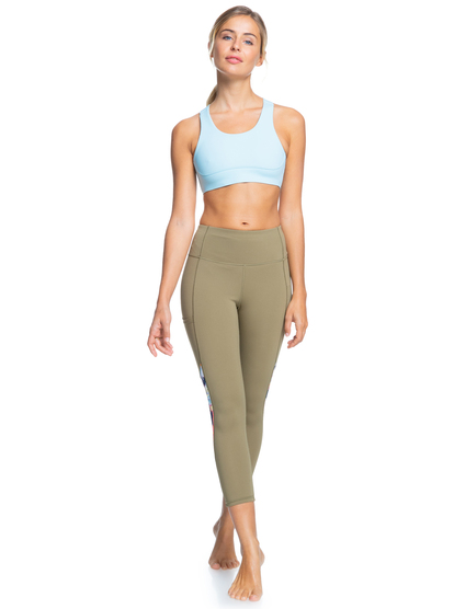 2 Runway Circle - Technical Capri Leggings for Women Beige ERJWP03036 Roxy