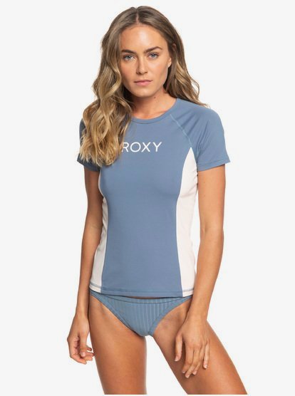 On My Board Rash Guard Met Korte Mouwen En Upf 50 Voor Dames Blue Roxy roxy kopen in de aanbieding