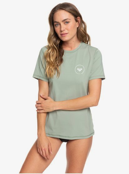 Enjoy Waves Rash Vest Met Korte Mouwen En Upf 50 Voor Dames Green Roxy roxy kopen in de aanbieding