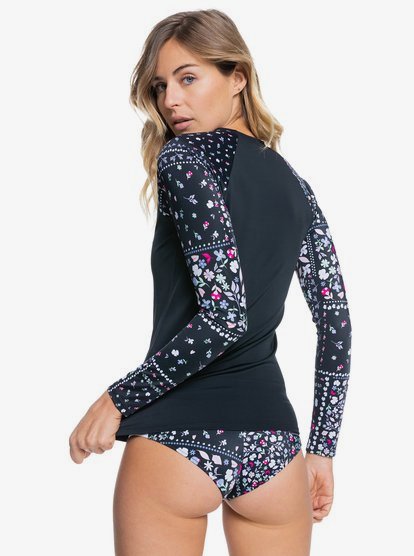 2 Womens Roxy Fitness Long Sleeve UPF 50 Rash Vest  ERJWR03543 Roxy