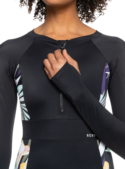 2 ROXY Active - Rashguard intero a maniche lunghe da Donna Black ERJWR03594 Roxy