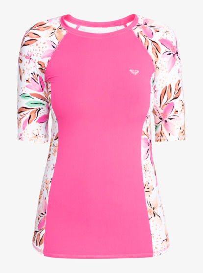 4 ROXY - Maglietta da Surf UPF 50 a Maniche Corte da Donna White ERJWR03741 Roxy