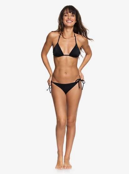 1 ROXY Essentials - Tiki Tri Bikini Top for Women Black ERJX303513 Roxy