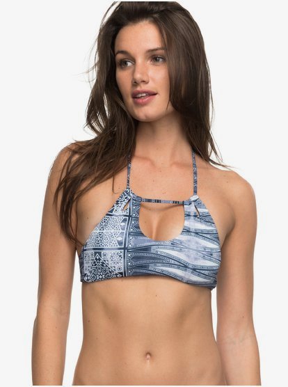 Strappy Love Korte Bikinitop Voor Dames Blue Roxy roxy kopen in de aanbieding