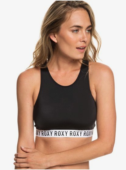 Roxy Fitness Korte Bikinitop Voor Dames Black roxy kopen in de aanbieding