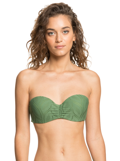 0 Love Song - Voorgevormde Bandeau Bikinitop voor Dames Green ERJX304363 Roxy