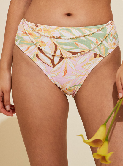 Womens Meadow Flowers Moderate Bikini Bottoms