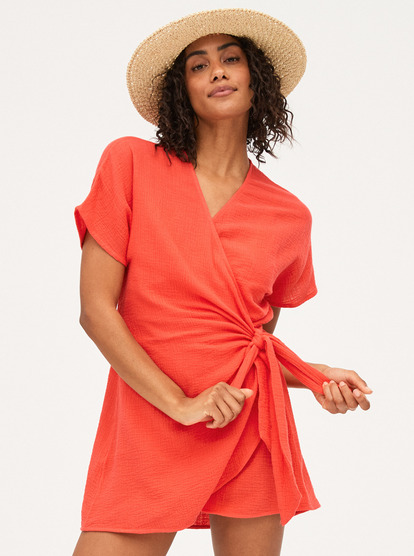 Wrap over beach sales dress