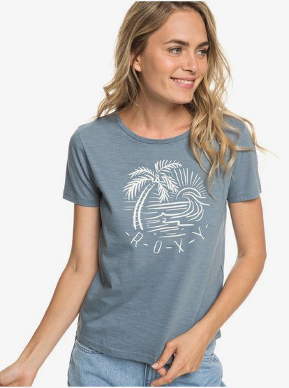 Red Lines T Shirt Voor Dames Blue Roxy roxy kopen in de aanbieding