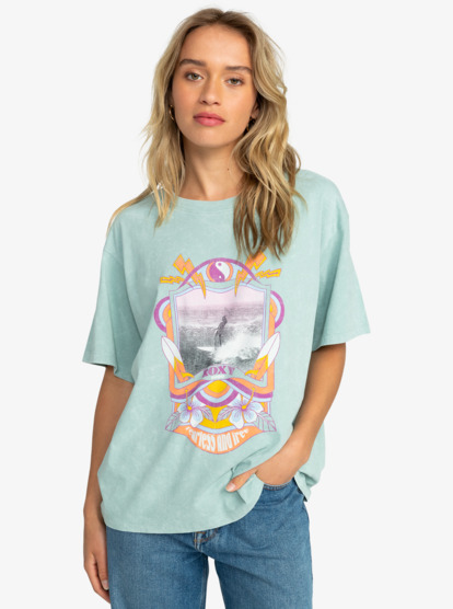 0 Girl Need Love A - Übergroßes T-Shirt für Frauen Blau ERJZT05579 Roxy