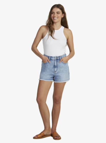 2 Eva Beau Blue - Denim Shorts for Women Blue URJDS03022 Roxy