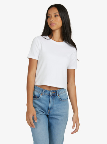 6 Womens Baseline Cropped T-Shirt White URJKT03153 Roxy