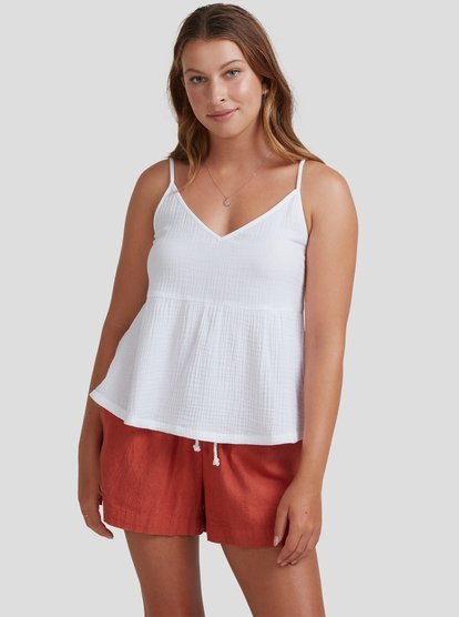 0 Womens Sunlit Garden Strappy Cami Top White URJWT03065 Roxy