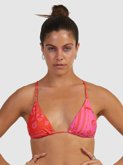 3 Womens Mystic Shell Tiki Tri Bikini Top Orange URJX303073 Roxy