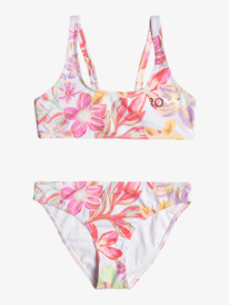 0 Tropical Time - Conjunto de biquíni de duas peças Bralette para Raparigas 7-16 Branco ERGX203479 Roxy