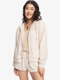 0 Surfing By Daylight - Zip-Up Sweatshirt for Women Beige ERJFT04810 Roxy