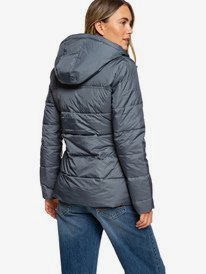 5 Harbor Days - Waterafstotend puffer jack met capuchon voor Dames Black ERJJK03254 Roxy