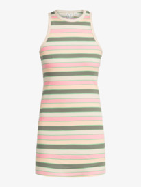 10 Back To Beautiful - Striped Rib Knit Dress for Women Green ERJKD03470 Roxy