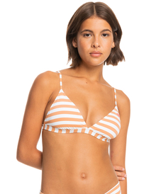 0 Womens Printed Beach Classics Fixed Tri Bikini Top Brown ERJX304782 Roxy