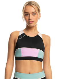 0 Roxy Active - Crop Bikini Top voor Dames Black ERJX305077 Roxy