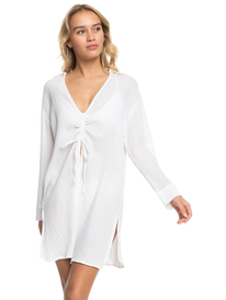 0 Womens Sun And Limonade Beach Shirt Dress White ERJX603370 Roxy